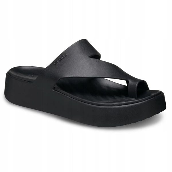 Klapki Dla Dorosłych Crocs Getaway Platform Toe Loop. Brązowe klapki Crocs, bez wzorów, z materiału, bez obcasa. Za 199.99 zł.