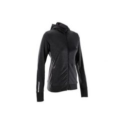 Bluza Rozpinana Z Kapturem Damska Run Warm Czarna. Czarne bluzy KALENJI, l, bez wzorów, z elastanu, bez kaptura. Za 119.99 zł.