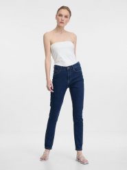 Orsay Dżinsy - Slim fit - w kolorze granatowym rozmiar: 36. Niebieskie jeansy Orsay, bez wzorów, z podwyższonym stanem. Za 65.85 zł.