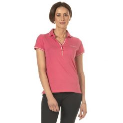 Damska jeździecka koszulka polo Flags&Cup Rosa. Czerwone koszulki polo FLAGS&CUP, xl, z aplikacjami, z bawełny, bez kołnierzyka, bez ramiączek. Za 240.50 zł.