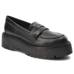 Czarne Półbuty Carinii Eleganckie Mokasyny Damskie. Czarne mokasyny Carinii, bez wzorów, ze skóry, bez obcasa. Za 599.00 zł.