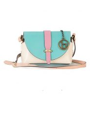 Lia Biassoni Skórzana torebka w kolorze kremowo-błękitnym - 17 x 12 x 8 cm rozmiar: onesize. Brązowe torby na ramię Lia Biassoni, bez wzorów, z materiału, na ramię, bez dodatków. Za 130.99 zł.