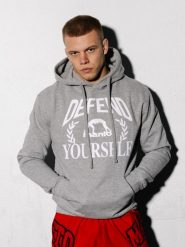MANTO bluza z kapturem DEFEND melanż. Szare bluzy MANTO, m, bez wzorów, z bawełny, z kapturem. Za 249.00 zł.