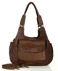 Shopperka skórzana MARCO MAZZINI czekoladowy brąz v154f. Brązowe shopper bez wzorów, ze skóry, vintage, bez dodatków. Za 597.55 zł.