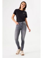 Garcia Dżinsy - Skinny fit - w kolorze szarym rozmiar: W27. Szare jeansy Garcia, z aplikacjami. Za 217.95 zł.