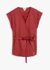 Top w stylu kamizelki z paskiem, z mieszanki wiskozy. Czerwone topy bonprix, bez wzorów, z wiskozy, bez kołnierzyka, bez ramiączek. Za 147.99 zł.
