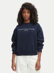 Tommy Hilfiger Bluza WW0WW47831 Granatowy Regular Fit. Niebieskie bluzy TOMMY HILFIGER, xs, bez wzorów, z bawełny, bez kaptura. Za 409.99 zł.