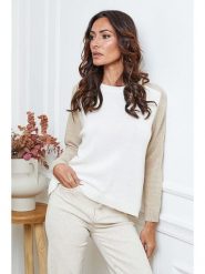 So Cachemire Sweter "Kaleis" w kolorze beżowo-kremowym rozmiar: M. Brązowe swetry So Cachemire, m, bez wzorów, z kaszmiru, bez ramiączek. Za 218.57 zł.