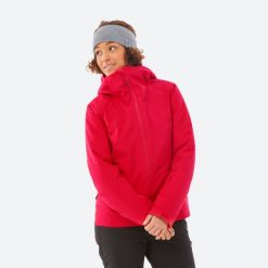 Kurtka narciarska damska Quechua 500. Czerwone kurtki narciarskie WED'ZE, xl, bez wzorów, z materiału, bez kaptura, narciarskie. Za 439.99 zł.