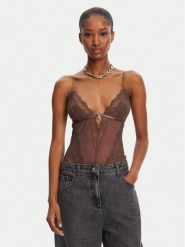 Patrizia Pepe Body 2I0143/A602-B825 Brązowy. Brązowe body Patrizia Pepe, bez wzorów, z syntetyku. Za 639.99 zł.