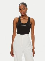 Patrizia Pepe Top 8M1617/J216-K103 Czarny Slim Fit. Czarne topy Patrizia Pepe, m, bez wzorów, z bawełny, bez kołnierzyka, bez ramiączek. Za 279.99 zł.