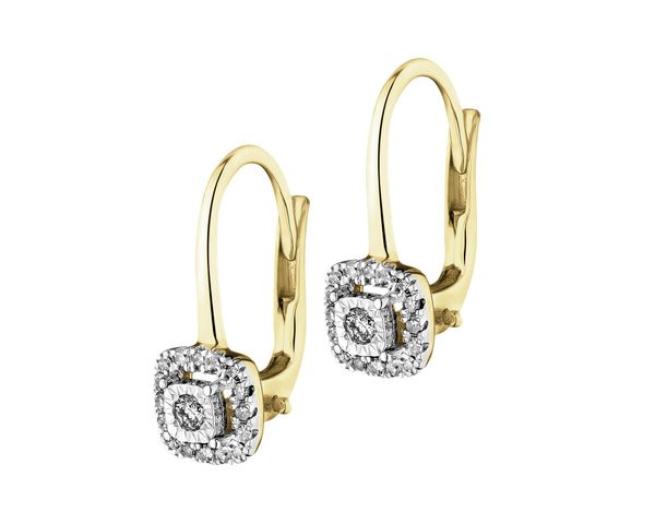 Kolczyki z żółtego złota z diamentami - 0,16 ct - próba 585. Żółte kolczyki Apart, z diamentem, złote. Za 3,590.00 zł.