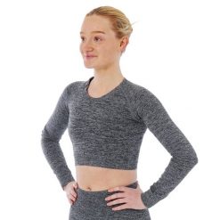 Damska koszulka sportowa z długim rękawem Xtreme Sportswear Crop Antracyt melanż. Brązowe koszulki sportowe XTREME SOCKSWEAR, bez wzorów, bez ramiączek, na fitness i siłownię. Za 142.99 zł.