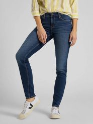 Lee Dżinsy - Slim fit - w kolorze granatowym rozmiar: W32/L33. Niebieskie jeansy Lee, l, z aplikacjami. Za 187.45 zł.