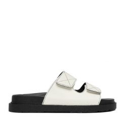 Klapki JENNY. Białe klapki Jenny, bez wzorów, bez obcasa. Za 79.99 zł.