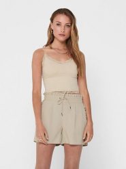 ONLY Top w kolorze beżowym rozmiar: L/XL. Brązowe topy Only, l, bez wzorów, z koronki, bez kołnierzyka, bez ramiączek. Za 35.45 zł.