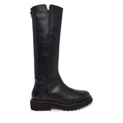 Kozaki Josef Seibel. Czarne kozaki Josef Seibel, bez obcasa, na płaskiej podeszwie, bez zapięcia. Za 649.99 zł.