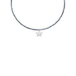 Naszyjnik z kamieni terahertz z gwiazdką posrebrzany. Naszyjniki Lilou, posrebrzane. Za 308.00 zł.