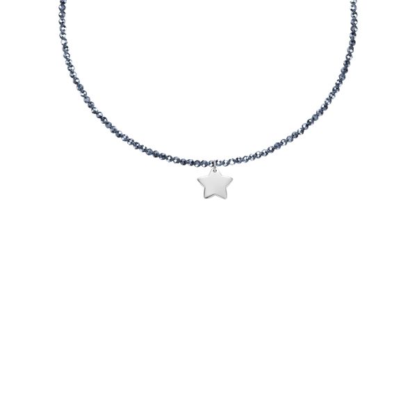 Naszyjnik z kamieni terahertz z gwiazdką posrebrzany. Naszyjniki Lilou, posrebrzane. Za 308.00 zł.