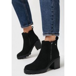 Czarne Botki na Słupku Boho z Suwakiem Sirdre. Czarne botki Born2be, bez wzorów, za kostkę, bez obcasa, na obcasie, bez zapięcia. Za 149.99 zł.