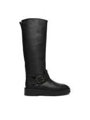 Calvin Klein Botki YW0YW01972 Czarny. Czarne botki Calvin Klein, bez wzorów, ze skóry, bez obcasa, na płaskiej podeszwie, bez zapięcia. Za 1,199.00 zł.