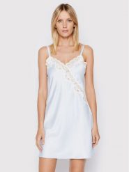 Lauren Ralph Lauren Koszula nocna ILN31684 Błękitny Regular Fit. Niebieskie koszule nocne Lauren Ralph Lauren, l, bez wzorów, z syntetyku, bez ramiączek. Za 189.99 zł.