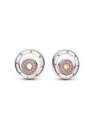 Pandora Srebrne kolczyki-wkrętki z cyrkoniami rozmiar: onesize. Szare kolczyki Pandora, z cyrkonią, srebrne. Za 229.95 zł.