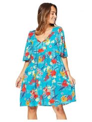 Ipanima Sukienka w kolorze błękitnym ze wzorem rozmiar: 34/36. Niebieskie sukienki Ipanima, na co dzień, bez wzorów, z wiskozy, klasyczne, bez kołnierzyka, bez ramiączek, midi, proste. Za 78.99 zł.