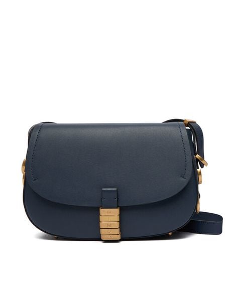 PINKO Torebka Saddle Mini PE PLTT 103831 A1ZX Niebieski. Niebieskie listonoszki Pinko, bez wzorów, ze skóry, bez dodatków. Za 959.99 zł.