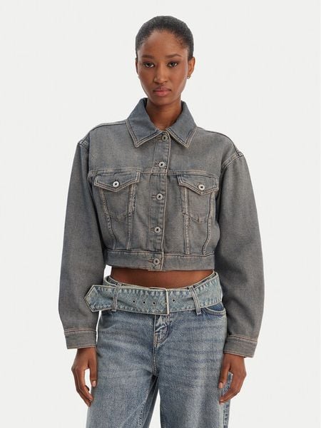 HUGO Kurtka jeansowa Galatea_B 50553000 Niebieski Oversize. Niebieskie kurtki Hugo, s, bez wzorów, z bawełny, bez kaptura. Za 669.99 zł.