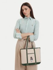 Polo Ralph Lauren Torebka 428P14295001 Beżowy. Brązowe torebki klasyczne Polo Ralph Lauren, bez wzorów, z materiału, bez dodatków. Za 1,199.00 zł.