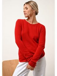 Just Cashmere Kaszmirowy sweter "Vivian" w kolorze czerwonym rozmiar: M. Czerwone swetry Just Cashmere, m, bez wzorów, z kaszmiru, bez ramiączek. Za 246.53 zł.