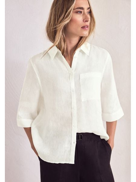 Street One Koszula w kolorze kremowym rozmiar: 40. Brązowe koszule Street One, bez wzorów, ze lnu, street, bez kołnierzyka, bez ramiączek. Za 169.95 zł.