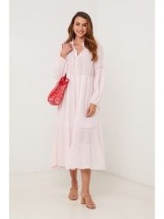 Lin Passion Sukienka w kolorze jasnoróżowym rozmiar: 40/42. Różowe sukienki Lin Passion, bez wzorów, z bawełny, klasyczne, bez kołnierzyka, bez ramiączek, midi. Za 152.99 zł.
