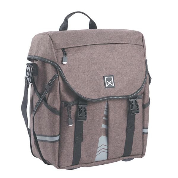 Prosta torba na bagażnik Willex XL 1200. Brązowe torby na ramię WILLEX, bez wzorów, na ramię, duże, z nadrukiem, bez dodatków. Za 363.50 zł.