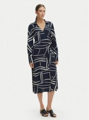 Tommy Hilfiger Sukienka codzienna WW0WW48934 Granatowy Relaxed Fit. Niebieskie sukienki TOMMY HILFIGER, na co dzień, bez wzorów, z wiskozy, bez kołnierzyka, bez ramiączek, proste. Za 849.99 zł.