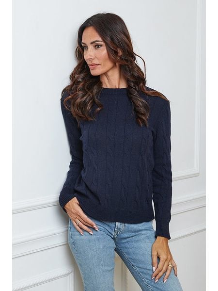 So Cachemire Sweter "Kirem" w kolorze granatowym rozmiar: S. Niebieskie swetry So Cachemire, s, bez wzorów, z kaszmiru, bez ramiączek. Za 231.68 zł.