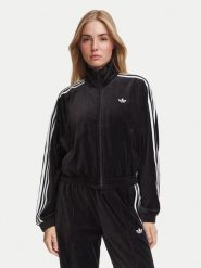 Adidas Bluza Velour LG4297 Czarny Loose Fit. Czarne bluzy Adidas, m, bez wzorów, z bawełny, bez kaptura. Za 329.99 zł.