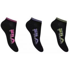 Fila 3-pack stopki no-show czarne 39-42. Czarne skarpety Fila, bez wzorów. Za 136.99 zł.