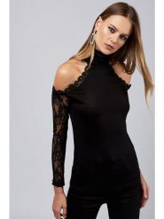 Milan Kiss Bluzka w kolorze czarnym rozmiar: XL. Czarne bluzki Milan Kiss, xl, bez wzorów, z koronki, bez ramiączek. Za 86.99 zł.