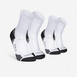 Second Life - Skarpetki do biegania Kiprun Run 500 wysokie... - Stan Doskonały. Białe skarpety KIPRUN, bez wzorów, z dzianiny. Za 28.99 zł.
