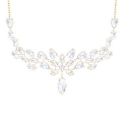 Naszyjnik kolia Glamour z białymi kryształami pozłacany. Białe naszyjniki Lilou, z kryształem, pozłacane. Za 499.00 zł.