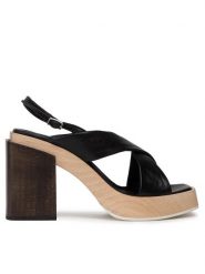 AGL Sandały Surin Sandal D668006PDSOFTY0000 Czarny. Czarne sandały AGL, bez wzorów, ze skóry, bez obcasa, na słupku, bez zapięcia. Za 2,939.00 zł.