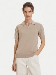 Beverly Hills Polo Club Polo P-SS26W-M550273 Beżowy Regular Fit. Brązowe koszulki polo Beverly Hills Polo Club, m, bez wzorów, z bawełny, bez kołnierzyka, bez ramiączek. Za 249.99 zł.
