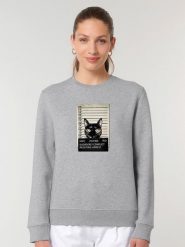 WOOOP Bluza "Kitty Mugshot" w kolorze szarym rozmiar: L. Szare bluzy Wooop, l, bez wzorów, z bawełny, bez kaptura. Za 108.99 zł.