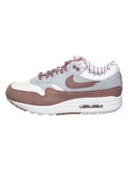 Nike Sportswear Skórzane sneakersy "Air Max 1 Premium" w kolorze biało-szaro-fioletowym rozmiar: 36. Białe trampki Nike Sportswear, bez wzorów, bez zapięcia. Za 462.45 zł.