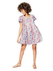 Aller Simplement Sukienka w kolorze błękitno-czerwonym rozmiar: 34/36. Czerwone sukienki Aller Simplement, bez wzorów, klasyczne, bez kołnierzyka, bez ramiączek, midi. Za 43.99 zł.