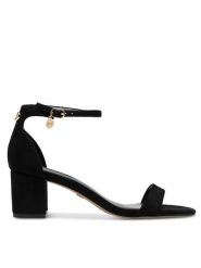 Nine West Sandały WFA2625-1 Czarny. Czarne sandały Nine West, bez wzorów, ze skóry, bez obcasa, na słupku, bez zapięcia. Za 219.99 zł.