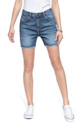 DAMSKIE SPODENKI LEE BOYFRIEND SHORT FLICK DARK L37NLJKA 112108090. Niebieskie szorty Lee, bez wzorów, z jeansu. W wyprzedaży za 99.99 zł.