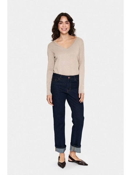 SAINT TROPEZ Sweter w kolorze beżowym rozmiar: M. Brązowe swetry Saint Tropez, m, bez wzorów, z wiskozy, bez ramiączek. Za 67.40 zł.